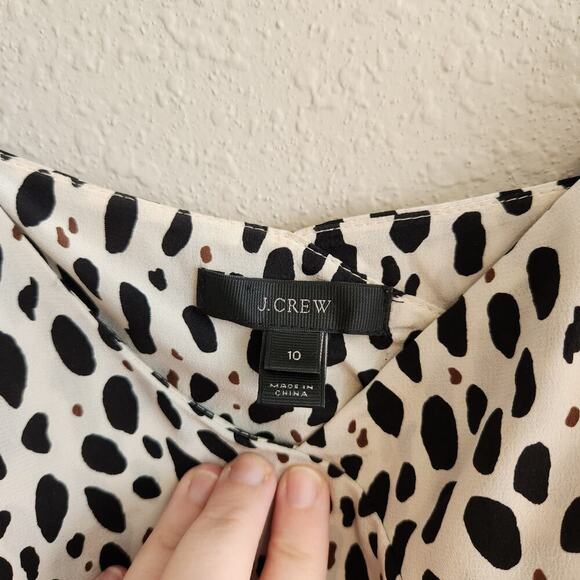 J. Crew Silk Ruffle Cami Size 10 Leopard Print Top - Picture 6 of 11